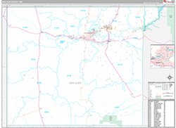 San Juan County Wall Map Premium Style 2026